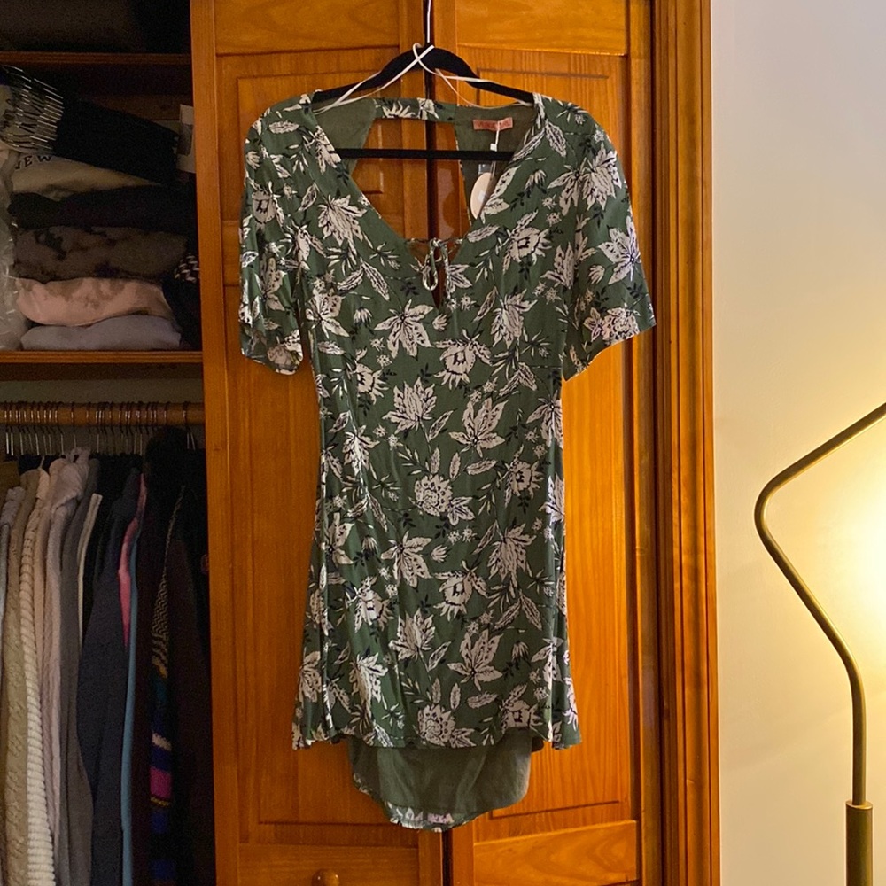 Verge Girl I green floral mini dress